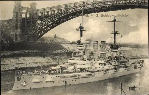 Ak Deutsches Kriegsschiff, SMS Schleswig Holstein, Linienschiff