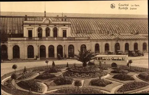 Ak Kortrijk Courtrai Westflandern, La Gare