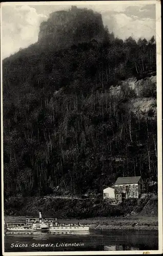 Ak Bad Schandau an der Elbe, Lilienstein, Dampfer