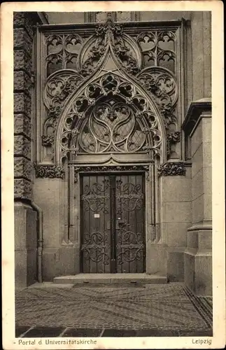 Ak Leipzig in Sachsen, Portal der Universitätskirche