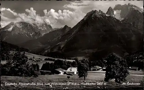 Ak Berchtesgaden in Oberbayern, Watzmann, Deutsche Alpenstraße, Hochkalter