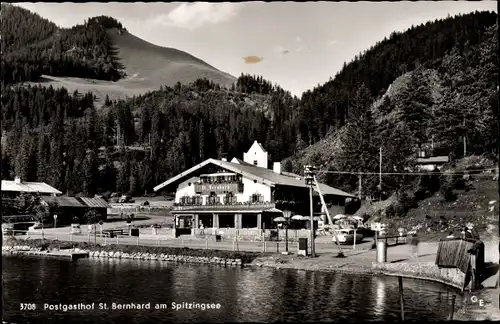 Ak Spitzingsee Schliersee in Oberbayern, Postgasthof und See-Café St. Bernhard