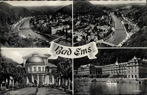 Ak Bad Ems an der Lahn, Gesamtansicht, Kurhaus, Kurpark