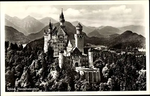 Ak Hohenschwangau Schwangau im Ostallgäu, Schloss Neuschwanstein