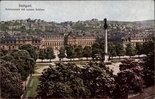Ak Stuttgart in Württemberg, Schlossplatz, neues Schloss