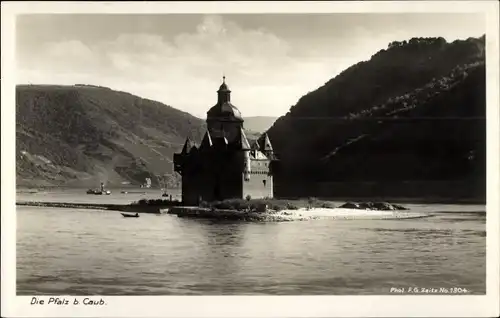 Ak Caub Kaub am Rhein, Burg Pfalzgrafenstein, Pfalz