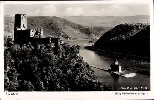 Ak Caub Kaub am Rhein, Burg Pfalzgrafenstein, Burg Gutenfels