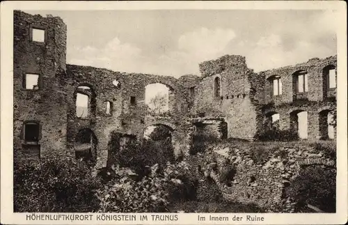 Ak Königstein im Taunus, Im Inneren der Ruine