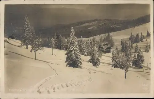 Ak Feldberg im Schwarzwald, Hotel und Kurhaus Hebelhof, Winterlandschaft