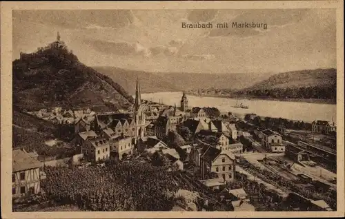 Ak Braubach am Rhein, Marksburg, Ort
