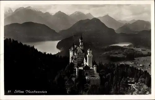 Ak Hohenschwangau Schwangau im Ostallgäu, Schloss Neuschwanstein