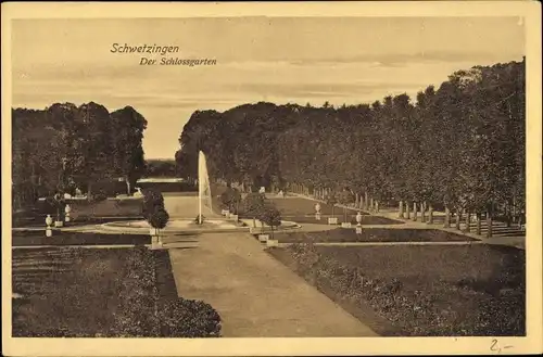 Ak Schwetzingen in Baden, Schlossgarten