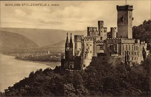 Ak Stolzenfels Koblenz am Rhein, Blick auf das Schloss