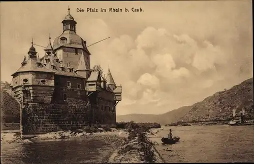 Ak Caub Kaub am Rhein, Burg Pfalzgrafenstein