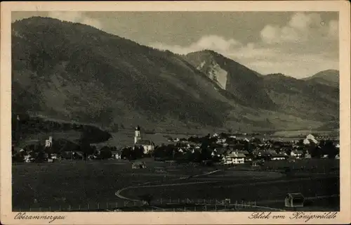 Ak Oberammergau in Oberbayern, Panorama vom Königswäldle aus