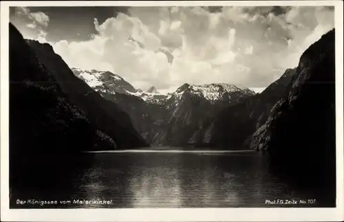 Ak Schönau am Königssee Oberbayern, Blick vom Malerwinkel