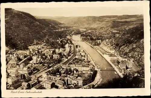 Ak Bad Ems an der Lahn, Luftbild vom Ort