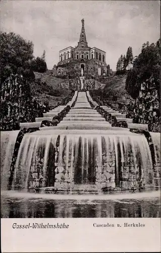 Ak Bad Wilhelmshöhe Kassel in Hessen, Herkules und Kaskaden