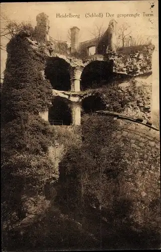Ak Heidelberg am Neckar, Schloss, Der gesprengte Turm