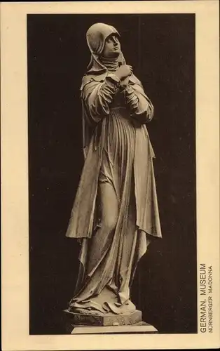 Ak Nürnberg in Mittelfranken, Germanisches Nationalmuseum, Madonna