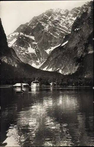 Ak Sankt Bartholomä Schönau am Königssee, Watzmann, Kirche
