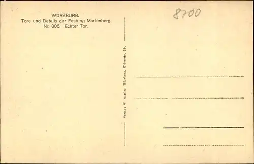 Ak Würzburg am Main Unterfranken, Festung Marienberg, Echter Tor