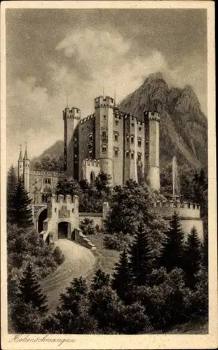 Ak Hohenschwangau Schwangau im Ostallgäu, Schloss Hohenschwangau