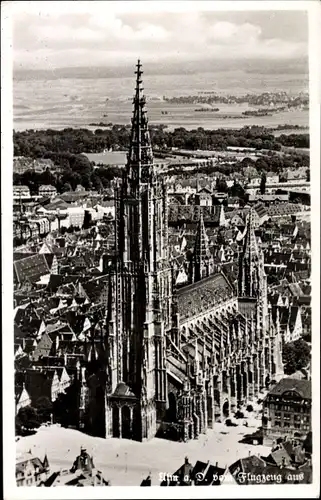 Ak Ulm an der Donau, Münster, Fliegeraufnahme