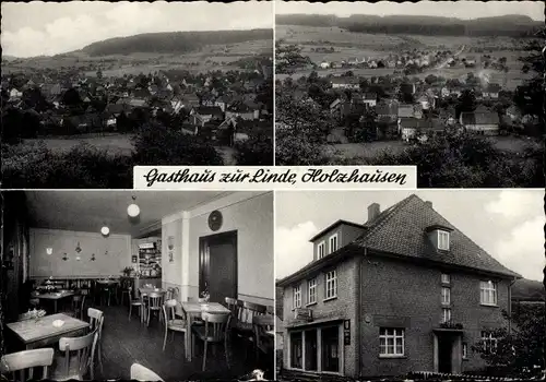 Ak Holzhausen Greifenstein in Hessen, Gasthaus zur Linde, Speisesaal, Panorama