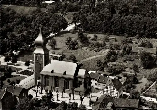 Ak Gymnich Erftstadt in Nordrhein Westfalen, Luftaufnahme, Kirche und Umfeld