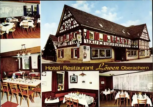 Ak Oberachern Achern in Baden Schwarzwald, Hotel Restaurant Löwen, Fachwerkhaus, Inh. E. Sautter