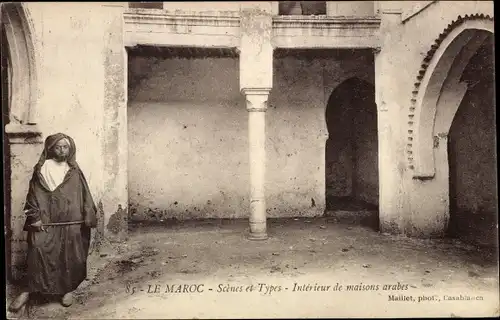 Ak Marokko, Scenes et Types, Interieur de maisons arabes, Maghreb