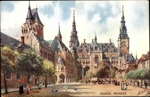 Künstler Ak Flower, Charles, Aachen in Nordrhein Westfalen, Rathaus