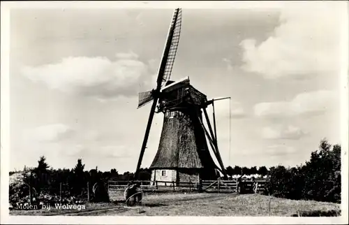 Ak Wolvega Friesland Niederlande, Windmühle