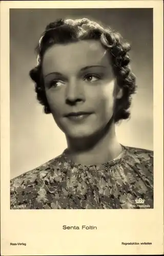 Ak Schauspielerin Senta Foltin, Portrait, Ross Verlag A 2874/1, Tobis