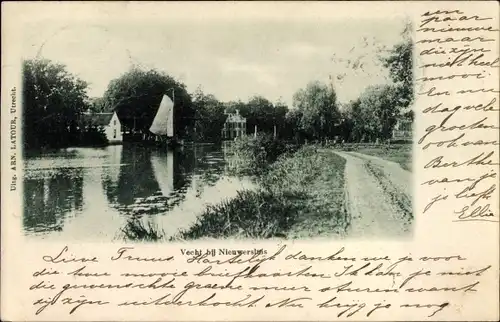 Ak Nieuwersluis Stichtse Vecht Utrecht, Partie am Fluss