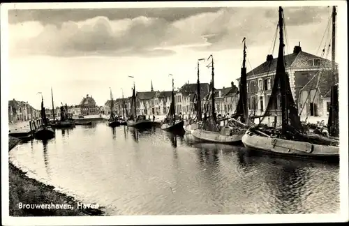 Ak Brouwershaven Zeeland, Haven, Boote