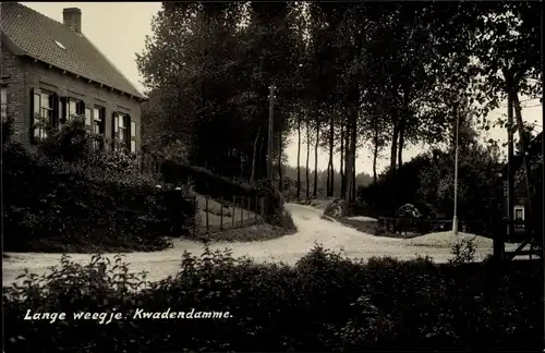 Ak Kwadendamme Zeeland Niederlande, Lange weegje