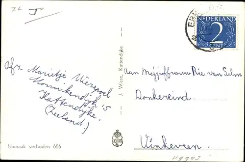 Ak Kattendijke Zeeland Niederlande, N. H. Kerk