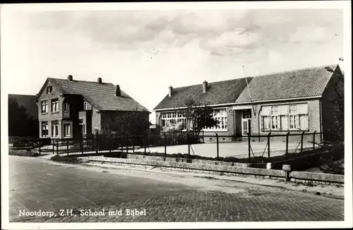 Ak Nootdorp Südholland Niederlande, School m. d. Bijbel