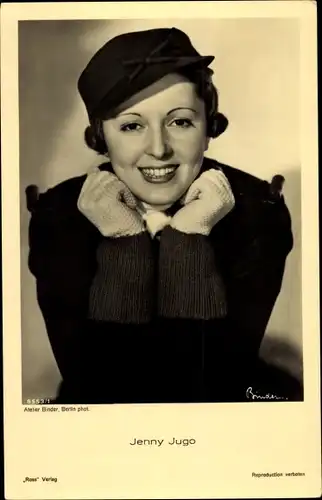 Ak Schauspielerin Jenny Jugo, Portrait mit Hut, Ross Verlag 8553/1