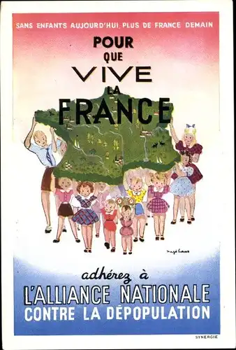 Künstler Ak Pour que Vive la France, L'Alliance Nationale contra la Depopulation