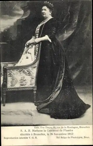 Ak Madame la Comtesse de Flandre, Portrait