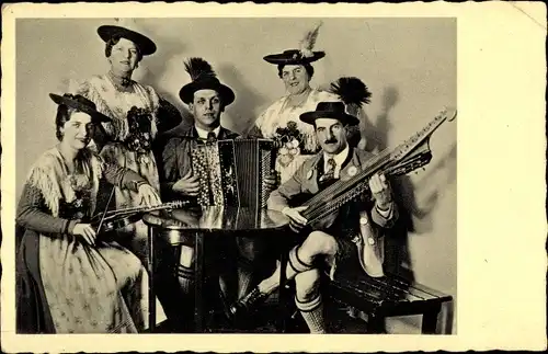 Ak Oberbayrische Musik-, Sänger-, Jodler- und Schuhplattlergruppe Die lustigen Schlierseer