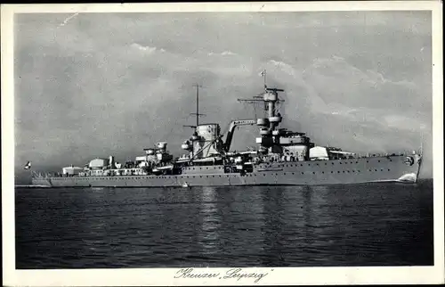 Ak Deutsches Kriegsschiff, Kreuzer Leipzig