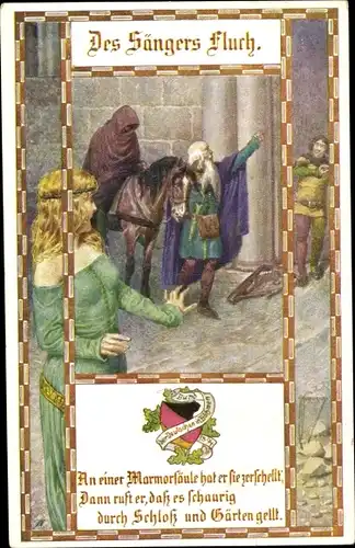 Künstler Ak Kuderna, F., Des Sängers Fluch, Bund der Deutschen in Böhmen