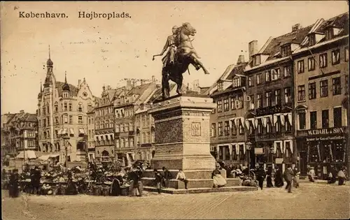 Ak Kjøbenhavn København Kopenhagen Dänemark, Hojbroplads