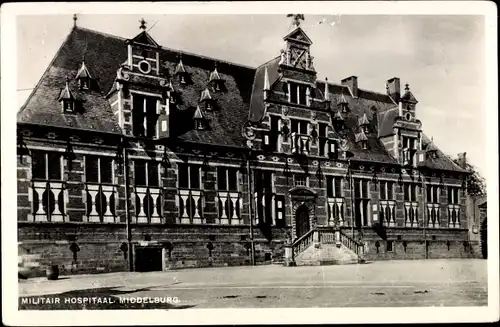 Ak Middelburg Zeeland, Militair Hospital, Militär Krankenhaus, Außenansicht