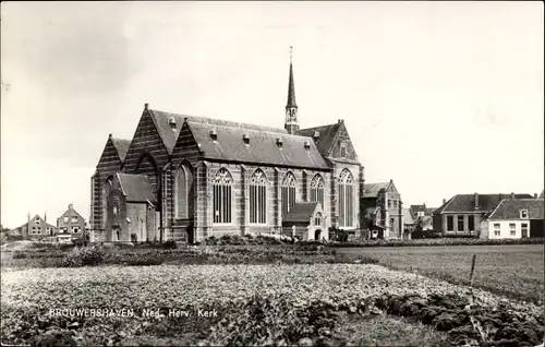 Ak Brouwershaven Zeeland, Ned. Herv. Kerk