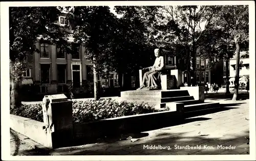 Ak Middelburg Zeeland Niederlande, Standbeeld Kon. Moeder